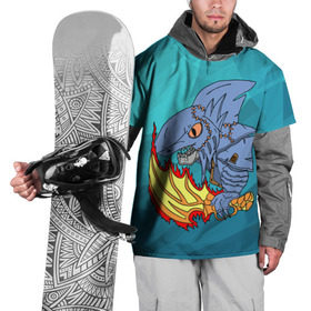 Накидка на куртку 3D с принтом Акула Сларк с Кинжалом в Тюмени, 100% полиэстер |  | Тематика изображения на принте: dota 2 | slark | акула | дота | кери | рыбка | сларк