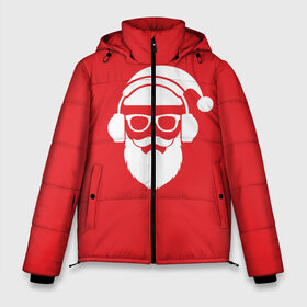 Мужская зимняя куртка 3D с принтом Дед мороз в Тюмени, верх — 100% полиэстер; подкладка — 100% полиэстер; утеплитель — 100% полиэстер | длина ниже бедра, свободный силуэт Оверсайз. Есть воротник-стойка, отстегивающийся капюшон и ветрозащитная планка. 

Боковые карманы с листочкой на кнопках и внутренний карман на молнии. | 2017 | аудио | борода | дед мороз | музыка | наушники | новый год | очки | подарки | праздник | усы | хипстер
