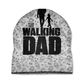 Шапка 3D с принтом Walking Dad в Тюмени, 100% полиэстер | универсальный размер, печать по всей поверхности изделия | carl | dad | rick | walking dead | zombie | дети | дочь | зомби | отец | папа | сын | ходячие мертвецы