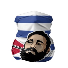 Бандана-труба 3D с принтом Fidel Castro в Тюмени, 100% полиэстер, ткань с особыми свойствами — Activecool | плотность 150‒180 г/м2; хорошо тянется, но сохраняет форму | castro | che | fidel | guevara | гевара | кастро | фидель | че