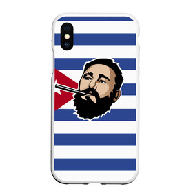 Чехол для iPhone XS Max матовый с принтом Fidel Castro в Тюмени, Силикон | Область печати: задняя сторона чехла, без боковых панелей | castro | che | fidel | guevara | гевара | кастро | фидель | че