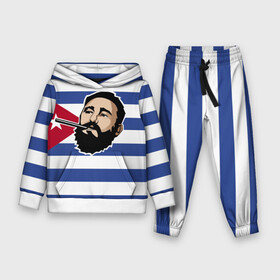 Детский костюм 3D (с толстовкой) с принтом Fidel Castro в Тюмени,  |  | Тематика изображения на принте: castro | che | fidel | guevara | гевара | кастро | фидель | че