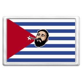 Магнит 45*70 с принтом Fidel Castro в Тюмени, Пластик | Размер: 78*52 мм; Размер печати: 70*45 | castro | che | fidel | guevara | гевара | кастро | фидель | че