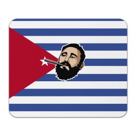 Коврик прямоугольный с принтом Fidel Castro в Тюмени, натуральный каучук | размер 230 х 185 мм; запечатка лицевой стороны | Тематика изображения на принте: castro | che | fidel | guevara | гевара | кастро | фидель | че