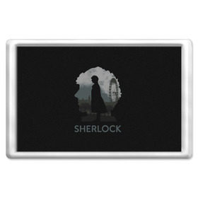 Магнит 45*70 с принтом Sherlock World в Тюмени, Пластик | Размер: 78*52 мм; Размер печати: 70*45 | doctor | holmes | холмс | шерлок