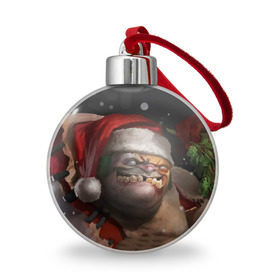 Ёлочный шар с принтом Пудж в Тюмени, Пластик | Диаметр: 77 мм | Тематика изображения на принте: christmas | dota | dota 2 | new year | pudge | дота | новый год | пудж | рождество