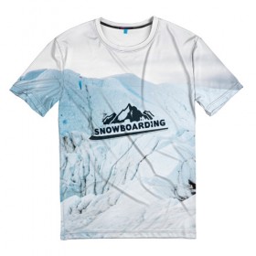 Мужская футболка 3D с принтом Snowboarding в Тюмени, 100% полиэфир | прямой крой, круглый вырез горловины, длина до линии бедер | extreme | snowboarding | sport | winter | горы | движение | приключения | снег | сноуборд | спорт | экстрим