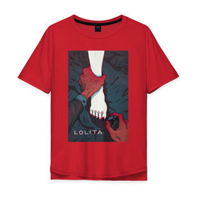Мужская футболка хлопок Oversize с принтом Lolita в Тюмени, 100% хлопок | свободный крой, круглый ворот, “спинка” длиннее передней части | lolita | классика | книга | лак | лолита | набоков | ногти