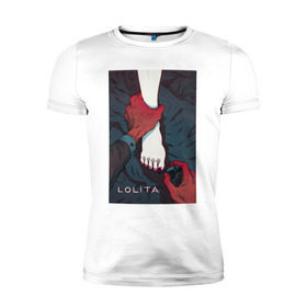 Мужская футболка премиум с принтом Lolita в Тюмени, 92% хлопок, 8% лайкра | приталенный силуэт, круглый вырез ворота, длина до линии бедра, короткий рукав | Тематика изображения на принте: lolita | классика | книга | лак | лолита | набоков | ногти
