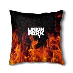 Подушка 3D с принтом Linkin park в Тюмени, наволочка – 100% полиэстер, наполнитель – холлофайбер (легкий наполнитель, не вызывает аллергию). | состоит из подушки и наволочки. Наволочка на молнии, легко снимается для стирки | rok | линкин | музыка | парк | рок