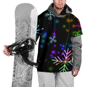 Накидка на куртку 3D с принтом Новогодняя ночь в Тюмени, 100% полиэстер |  | happy new year | конфетти | снежинки