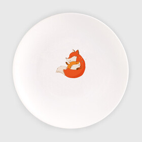 Тарелка с принтом Лисички в Тюмени, фарфор | диаметр - 210 мм
диаметр для нанесения принта - 120 мм | лиса | лисенок | лисица | лисичка