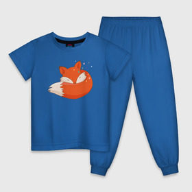 Детская пижама хлопок с принтом Спящая лиса в Тюмени, 100% хлопок |  брюки и футболка прямого кроя, без карманов, на брюках мягкая резинка на поясе и по низу штанин
 | Тематика изображения на принте: лиса | лисенок | лисица | лисичка