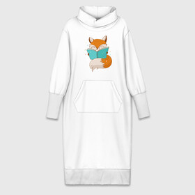 Платье удлиненное хлопок с принтом Лисица с книгой в Тюмени,  |  | лиса | лисенок | лисица | лисичка