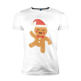 Мужская футболка премиум с принтом Мr Печенька в Тюмени, 92% хлопок, 8% лайкра | приталенный силуэт, круглый вырез ворота, длина до линии бедра, короткий рукав | 