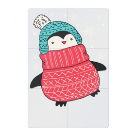 Магнитный плакат 2Х3 с принтом Зимний пингвин в Тюмени, Полимерный материал с магнитным слоем | 6 деталей размером 9*9 см | christmas | new year | winter | зима | новый год | пингвин | рождество