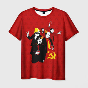 Мужская футболка 3D с принтом Communist Party в Тюмени, 100% полиэфир | прямой крой, круглый вырез горловины, длина до линии бедер | lenin | october | party | red | russia | soviet union | stalin | ussr | большевик | коммунист | красный | ленин | октябрь | пати | россия | советский союз | ссср | сталин