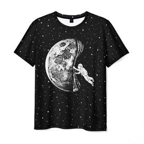 Мужская футболка 3D с принтом Начало ночи в Тюмени, 100% полиэфир | прямой крой, круглый вырез горловины, длина до линии бедер | astronaut | cosmonaut | cosmos | galaxy | hipster | moon | night | planet | space | star | universe | астронавт | вселенная | галактика | звезды | космонавт | космос | луна | ночь | планета | хипстер