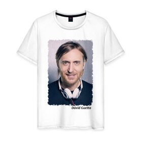 Мужская футболка хлопок с принтом David Guetta в Тюмени, 100% хлопок | прямой крой, круглый вырез горловины, длина до линии бедер, слегка спущенное плечо. | 
