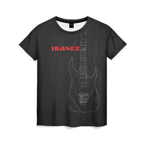 Женская футболка 3D с принтом Ibanez в Тюмени, 100% полиэфир ( синтетическое хлопкоподобное полотно) | прямой крой, круглый вырез горловины, длина до линии бедер | Тематика изображения на принте: ibanez | айбанез | гитара | ибанез | электрогитара | электруха