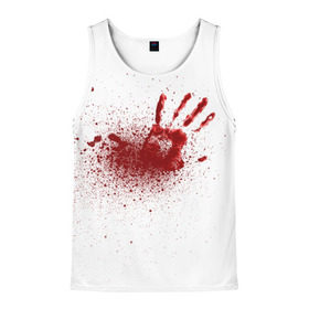 Мужская майка 3D с принтом кровавая футболка в Тюмени, 100% полиэстер | круглая горловина, приталенный силуэт, длина до линии бедра. Пройма и горловина окантованы тонкой бейкой | Тематика изображения на принте: кровь