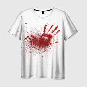 Мужская футболка 3D с принтом кровавая футболка в Тюмени, 100% полиэфир | прямой крой, круглый вырез горловины, длина до линии бедер | Тематика изображения на принте: кровь