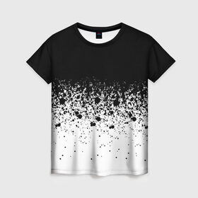 Женская футболка 3D с принтом необычный дизайн в Тюмени, 100% полиэфир ( синтетическое хлопкоподобное полотно) | прямой крой, круглый вырез горловины, длина до линии бедер | белая | необычная | черно