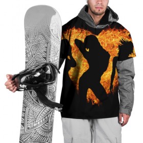 Накидка на куртку 3D с принтом Танец огня в Тюмени, 100% полиэстер |  | Тематика изображения на принте: любовь | огонь | пламя | сердце | танец