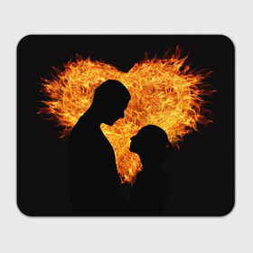 Коврик прямоугольный с принтом Огненная любовь в Тюмени, натуральный каучук | размер 230 х 185 мм; запечатка лицевой стороны | любовь | огонь | пламя | сердце | танец