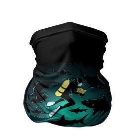 Бандана-труба 3D с принтом Подводный мир в Тюмени, 100% полиэстер, ткань с особыми свойствами — Activecool | плотность 150‒180 г/м2; хорошо тянется, но сохраняет форму | fish | ocean | predator | sea | shark | under | акула | вода | дайвер | дайвинг | море | океан | рыба | хищник