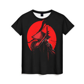 Женская футболка 3D с принтом Сила самурая в Тюмени, 100% полиэфир ( синтетическое хлопкоподобное полотно) | прямой крой, круглый вырез горловины, длина до линии бедер | china | galaxy | japan | moon | planet | samurai | space | воин | галактика | китай | космос | луна | мастер | планета | самурай | япония