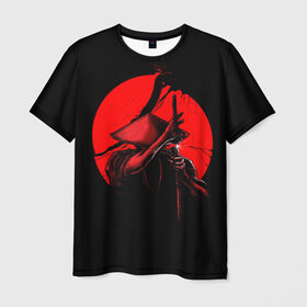 Мужская футболка 3D с принтом Сила самурая в Тюмени, 100% полиэфир | прямой крой, круглый вырез горловины, длина до линии бедер | china | galaxy | japan | moon | planet | samurai | space | воин | галактика | китай | космос | луна | мастер | планета | самурай | япония