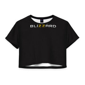 Женская футболка 3D укороченная с принтом Blizzard не такой в Тюмени, 100% полиэстер | круглая горловина, длина футболки до линии талии, рукава с отворотами | 