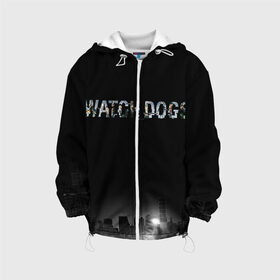 Детская куртка 3D с принтом Watch Dogs 2 в Тюмени, 100% полиэстер | застежка — молния, подол и капюшон оформлены резинкой с фиксаторами, по бокам — два кармана без застежек, один потайной карман на груди, плотность верхнего слоя — 90 г/м2; плотность флисового подклада — 260 г/м2 | Тематика изображения на принте: dogs | ubisoft | watch | watchdogs | псы | сторожевые | хакер