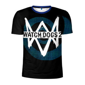 Мужская футболка 3D спортивная с принтом Watch Dogs 2 в Тюмени, 100% полиэстер с улучшенными характеристиками | приталенный силуэт, круглая горловина, широкие плечи, сужается к линии бедра | Тематика изображения на принте: dogs | ubisoft | watch | watchdogs | псы | сторожевые | хакер