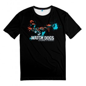 Мужская футболка 3D с принтом Watch Dogs 2 в Тюмени, 100% полиэфир | прямой крой, круглый вырез горловины, длина до линии бедер | dogs | ubisoft | watch | watchdogs | псы | сторожевые | хакер