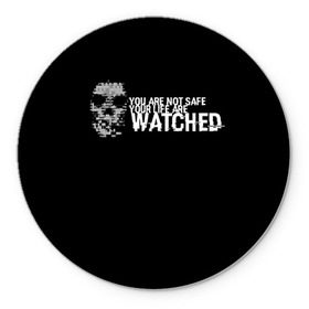 Коврик круглый с принтом Watch Dogs 2 в Тюмени, резина и полиэстер | круглая форма, изображение наносится на всю лицевую часть | dogs | ubisoft | watch | watchdogs | псы | сторожевые | хакер