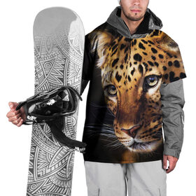 Накидка на куртку 3D с принтом Леопард в Тюмени, 100% полиэстер |  | Тематика изображения на принте: animal | leopard | look | predator | spotted | wild | взгляд | дикий | животное | леопард | пятнистый | хищник