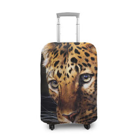 Чехол для чемодана 3D с принтом Леопард в Тюмени, 86% полиэфир, 14% спандекс | двустороннее нанесение принта, прорези для ручек и колес | animal | leopard | look | predator | spotted | wild | взгляд | дикий | животное | леопард | пятнистый | хищник