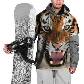 Накидка на куртку 3D с принтом Тигр в Тюмени, 100% полиэстер |  | animal | predator | striped | tiger | view | wild | взгляд | дикий | животное | полосатый | тигр | хищник