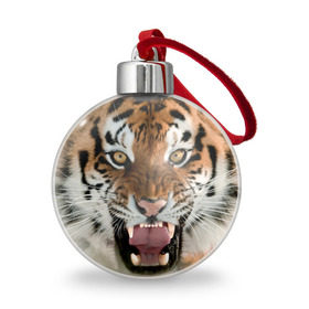 Ёлочный шар с принтом Тигр в Тюмени, Пластик | Диаметр: 77 мм | animal | predator | striped | tiger | view | wild | взгляд | дикий | животное | полосатый | тигр | хищник