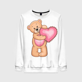 Женский свитшот 3D с принтом Teddy Bear в Тюмени, 100% полиэстер с мягким внутренним слоем | круглый вырез горловины, мягкая резинка на манжетах и поясе, свободная посадка по фигуре | teddy bear девушкам медведь тедди