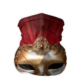 Бандана-труба 3D с принтом Венецианская маска в Тюмени, 100% полиэстер, ткань с особыми свойствами — Activecool | плотность 150‒180 г/м2; хорошо тянется, но сохраняет форму | венеция | италия | карнавал | красный | лицо | перья