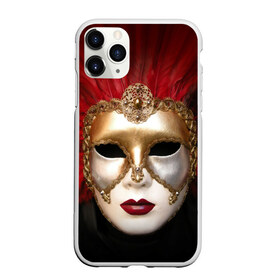 Чехол для iPhone 11 Pro матовый с принтом Венецианская маска в Тюмени, Силикон |  | Тематика изображения на принте: венеция | италия | карнавал | красный | лицо | перья