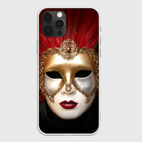 Чехол для iPhone 12 Pro Max с принтом Венецианская маска в Тюмени, Силикон |  | венеция | италия | карнавал | красный | лицо | перья