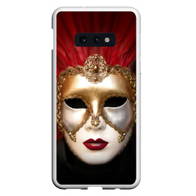 Чехол для Samsung S10E с принтом Венецианская маска в Тюмени, Силикон | Область печати: задняя сторона чехла, без боковых панелей | венеция | италия | карнавал | красный | лицо | перья