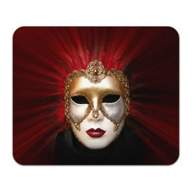 Коврик прямоугольный с принтом Венецианская маска в Тюмени, натуральный каучук | размер 230 х 185 мм; запечатка лицевой стороны | венеция | италия | карнавал | красный | лицо | перья