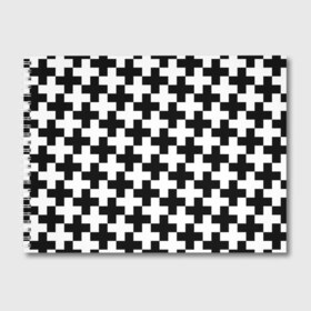 Альбом для рисования с принтом Крест в Тюмени, 100% бумага
 | матовая бумага, плотность 200 мг. | cross | крест | оптическая иллюзия | орнамент | узор | чёрно белый