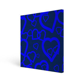 Холст квадратный с принтом Ночная романтика в Тюмени, 100% ПВХ |  | love is | влюблённый | любовь | ночь | романтика | сердечки | сердце