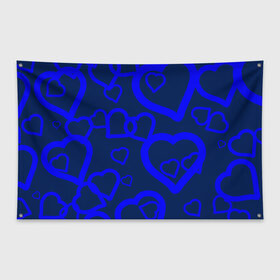 Флаг-баннер с принтом Ночная романтика в Тюмени, 100% полиэстер | размер 67 х 109 см, плотность ткани — 95 г/м2; по краям флага есть четыре люверса для крепления | love is | влюблённый | любовь | ночь | романтика | сердечки | сердце